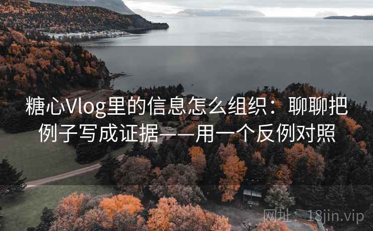 糖心Vlog里的信息怎么组织：聊聊把例子写成证据——用一个反例对照