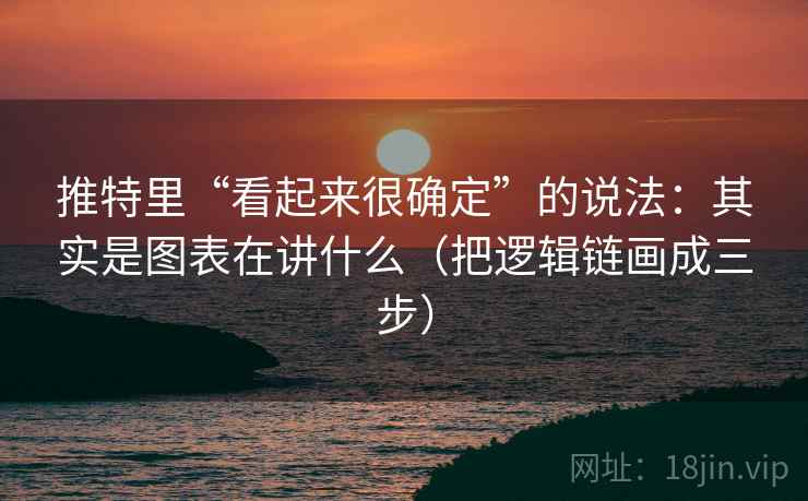 推特里“看起来很确定”的说法：其实是图表在讲什么（把逻辑链画成三步）