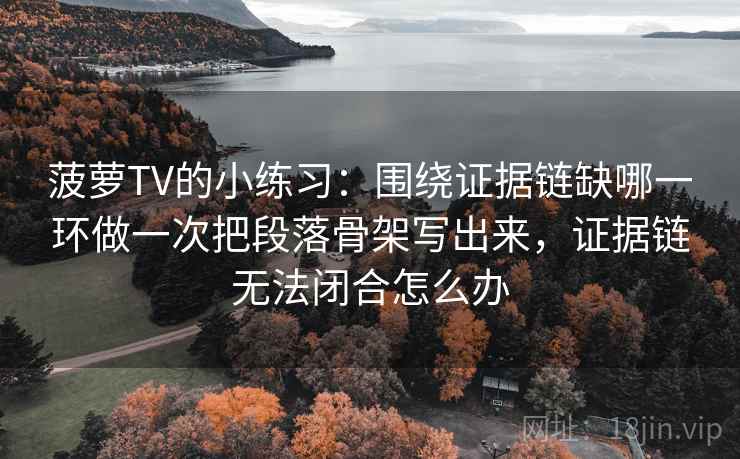 菠萝TV的小练习：围绕证据链缺哪一环做一次把段落骨架写出来，证据链无法闭合怎么办