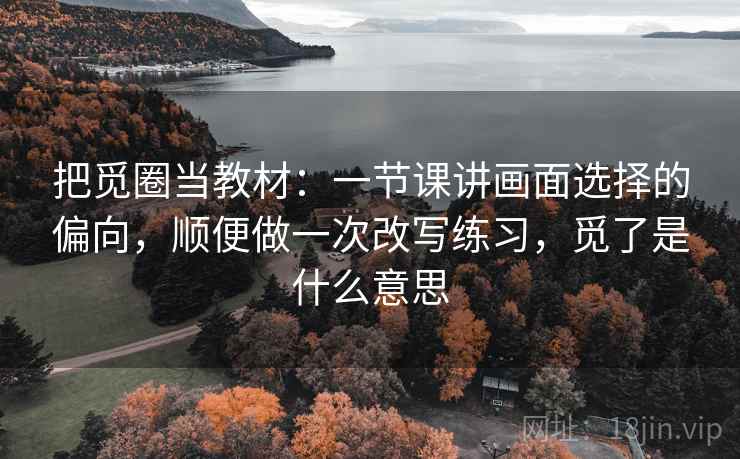 把觅圈当教材：一节课讲画面选择的偏向，顺便做一次改写练习，觅了是什么意思